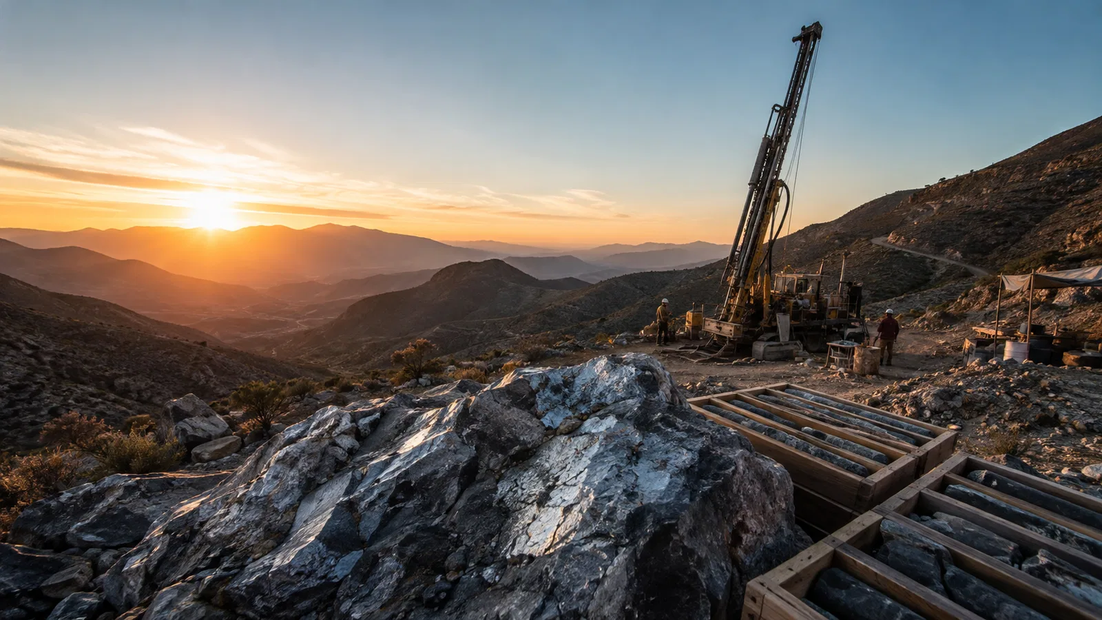 Nevada exploration and core imagery representing Bravada Gold’s updated Wind Mountain economic study