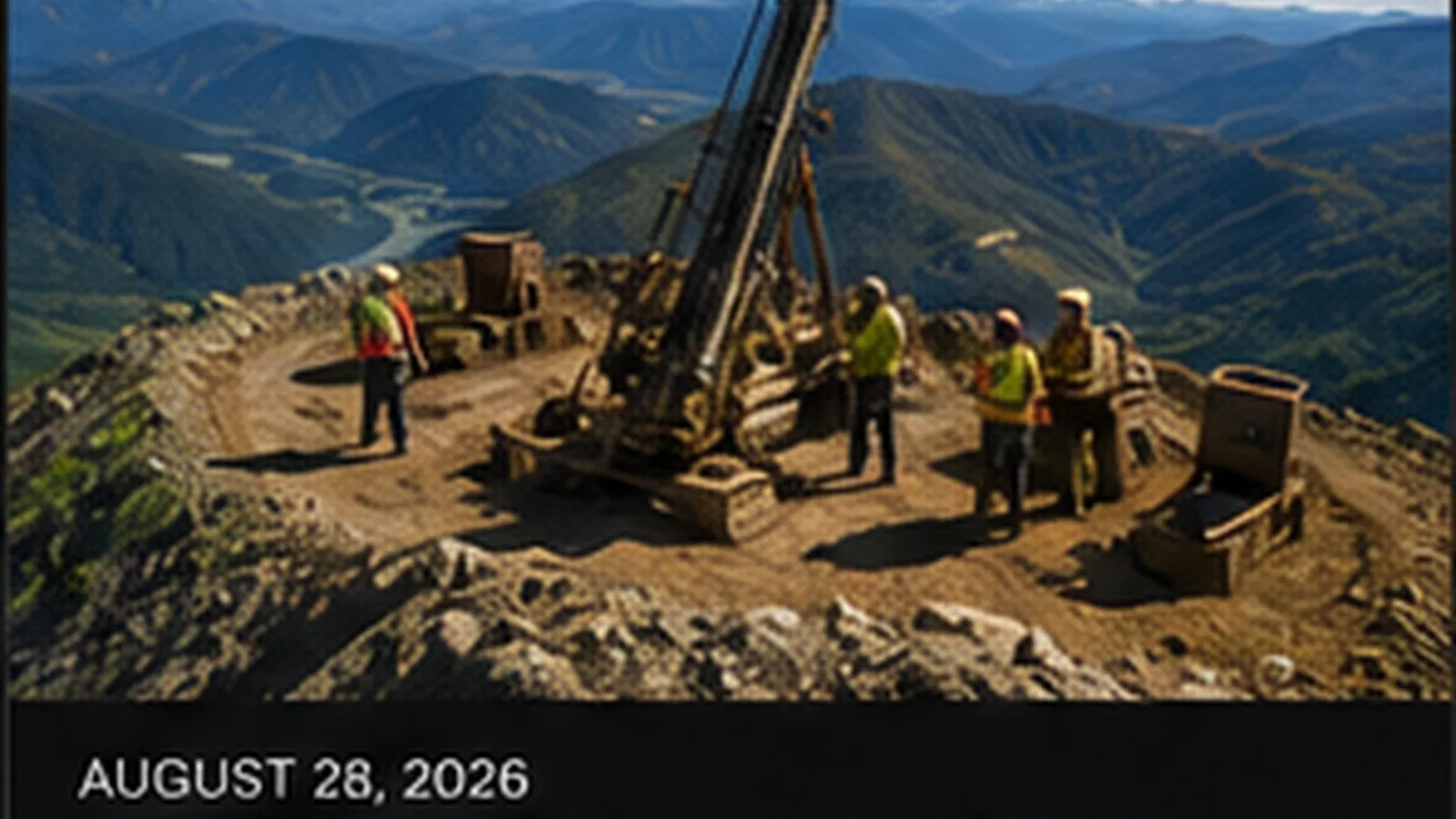 Mountain drill program representing Goldstorm Metals’ Crown exploration work in British Columbia’s Golden Triangle