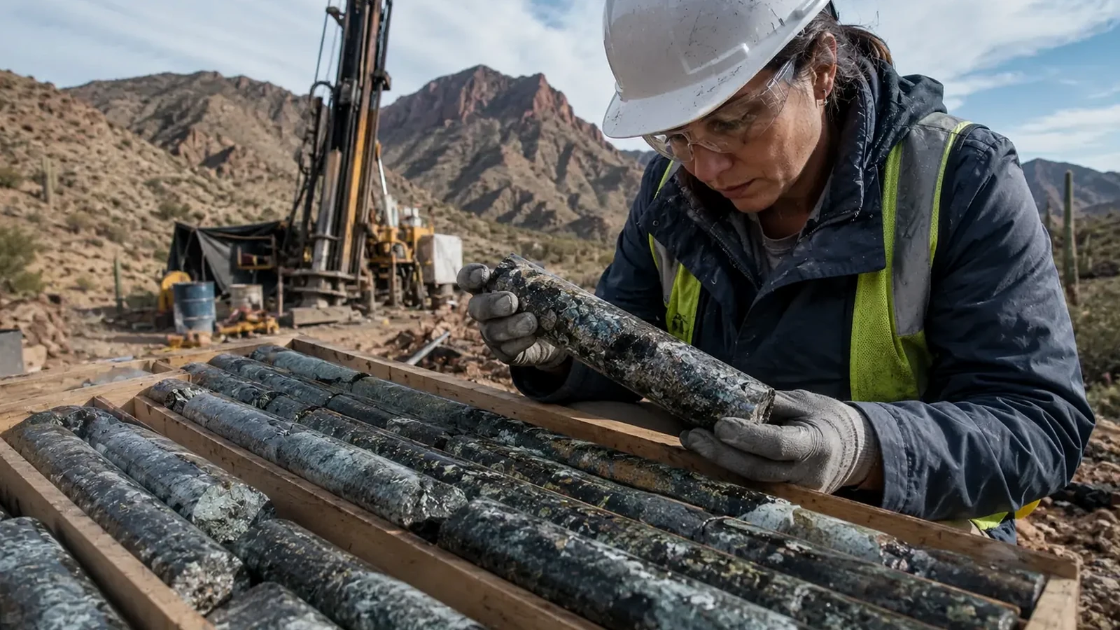Conceptual editorial illustration of high-grade silver-gold vein drilling and underground access development in Guanajuato; representative image, not a photograph of Sinda’s Caracol site.